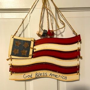 Wooden American Flag Hanger